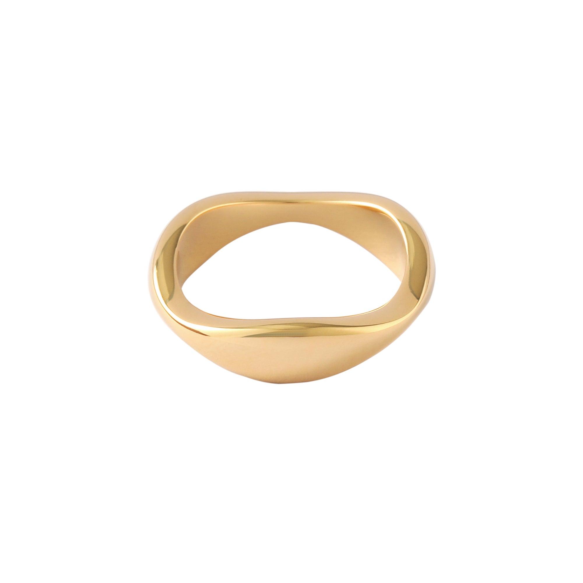 Gold Wave Irregular Stacking Ring - toutjewellery