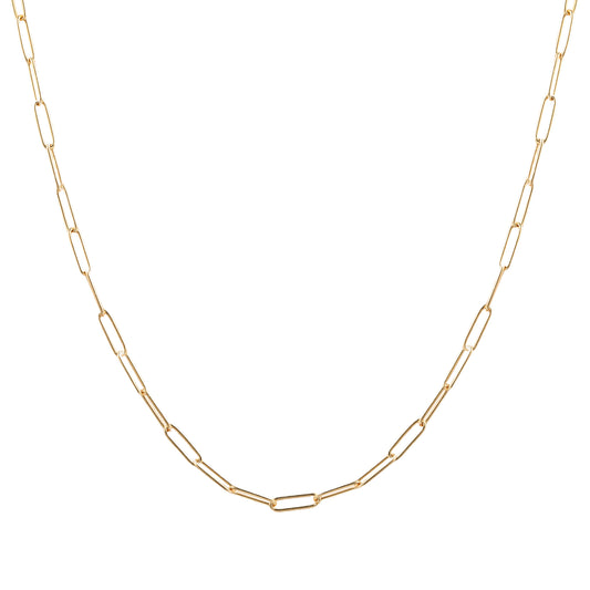 Gold Paperclip Chain Necklace - toutjewellery