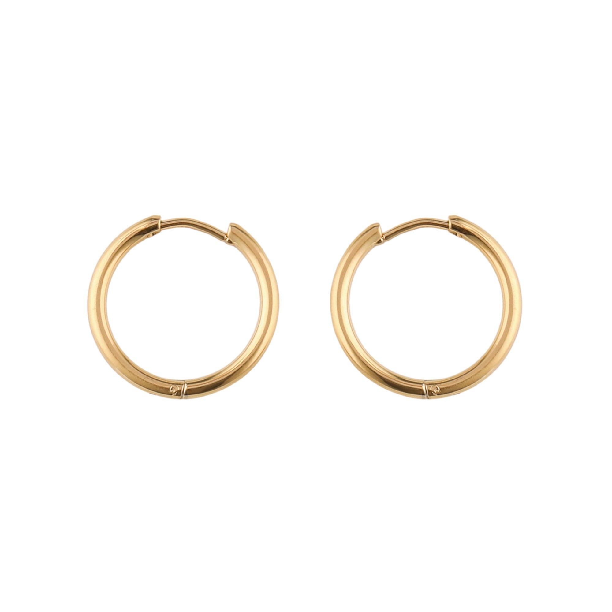 Thin Hinged Hoop Earrings in Gold - toutjewellery