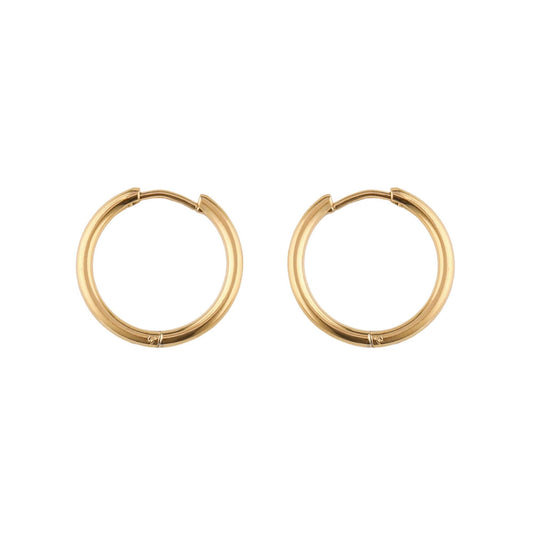 Thin Hinged Hoop Earrings in Gold - toutjewellery