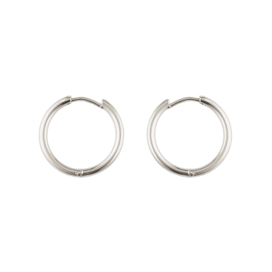 Thin Hinged Hoop Earrings in Silver - toutjewellery