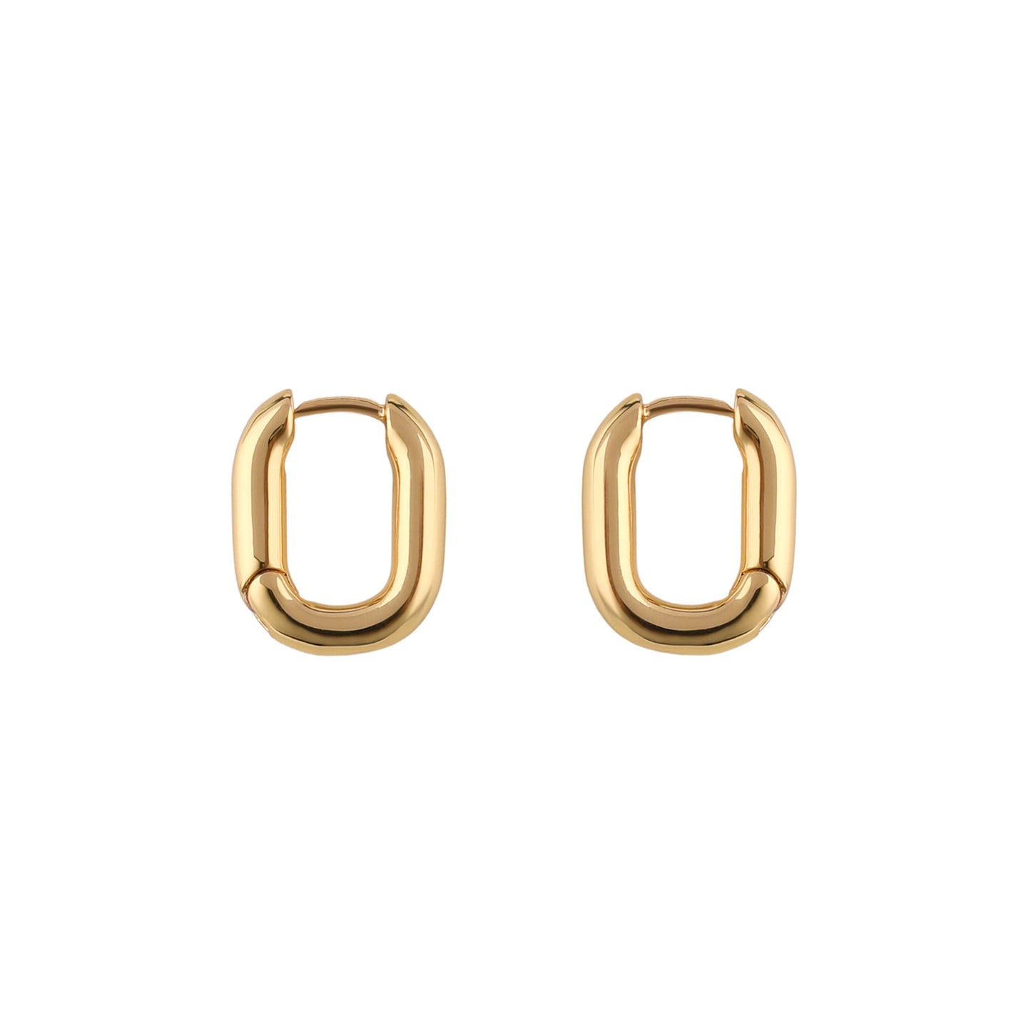 Gold Rectangle Huggie Earrings - toutjewellery