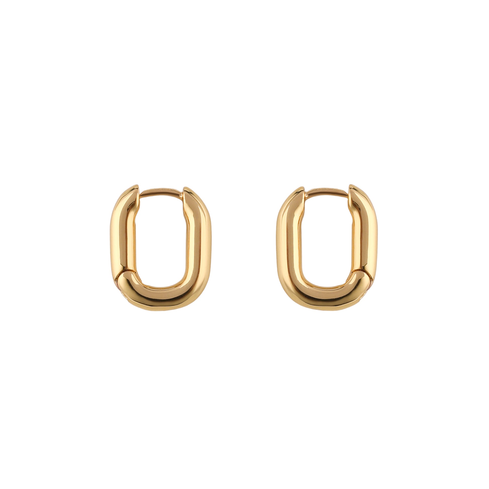 Gold Rectangle Huggie Earrings - toutjewellery