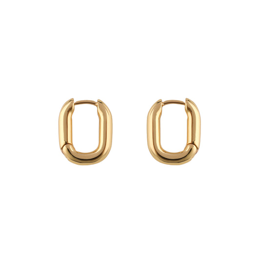 Gold Rectangle Huggie Earrings - toutjewellery