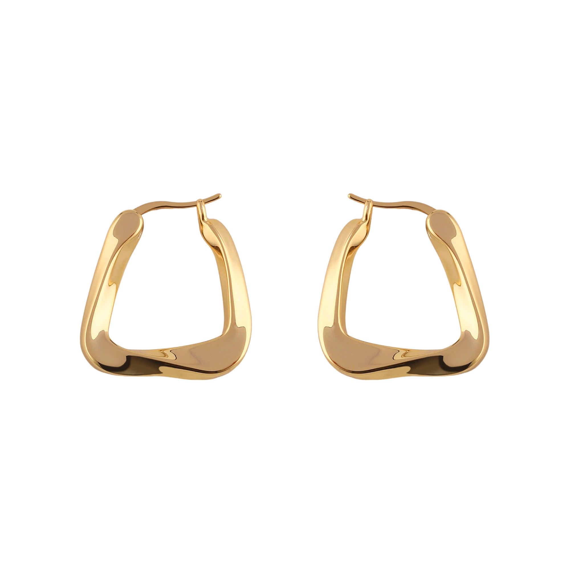 Triangle Hoop Earrings in Gold - toutjewellery