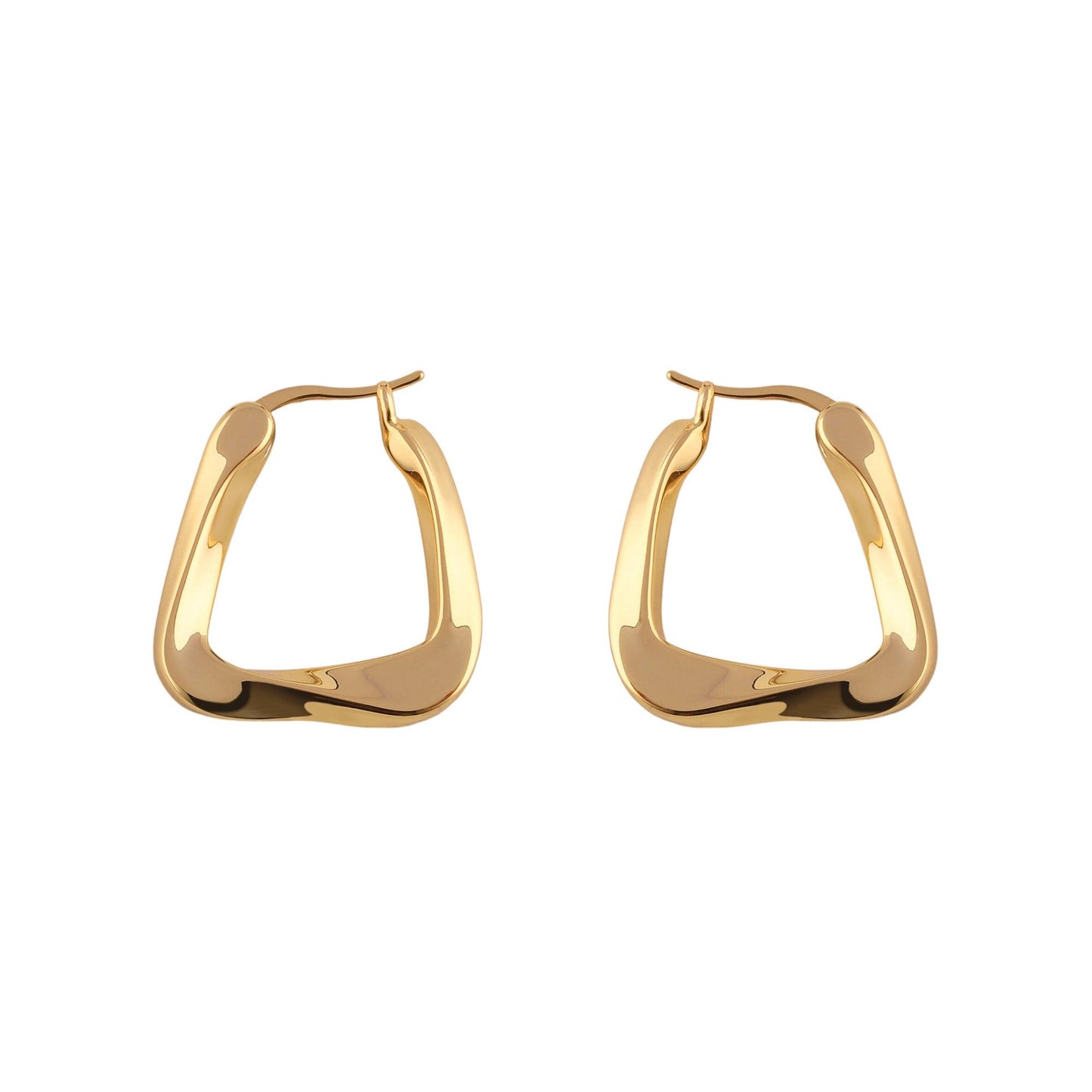 Triangle Hoop Earrings in Gold - toutjewellery