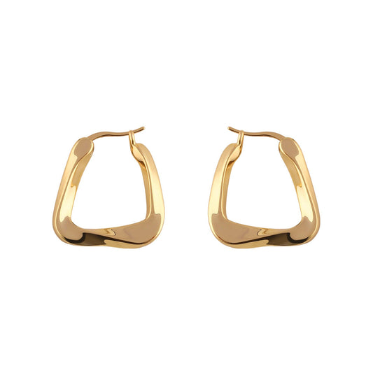 Triangle Hoop Earrings in Gold - toutjewellery