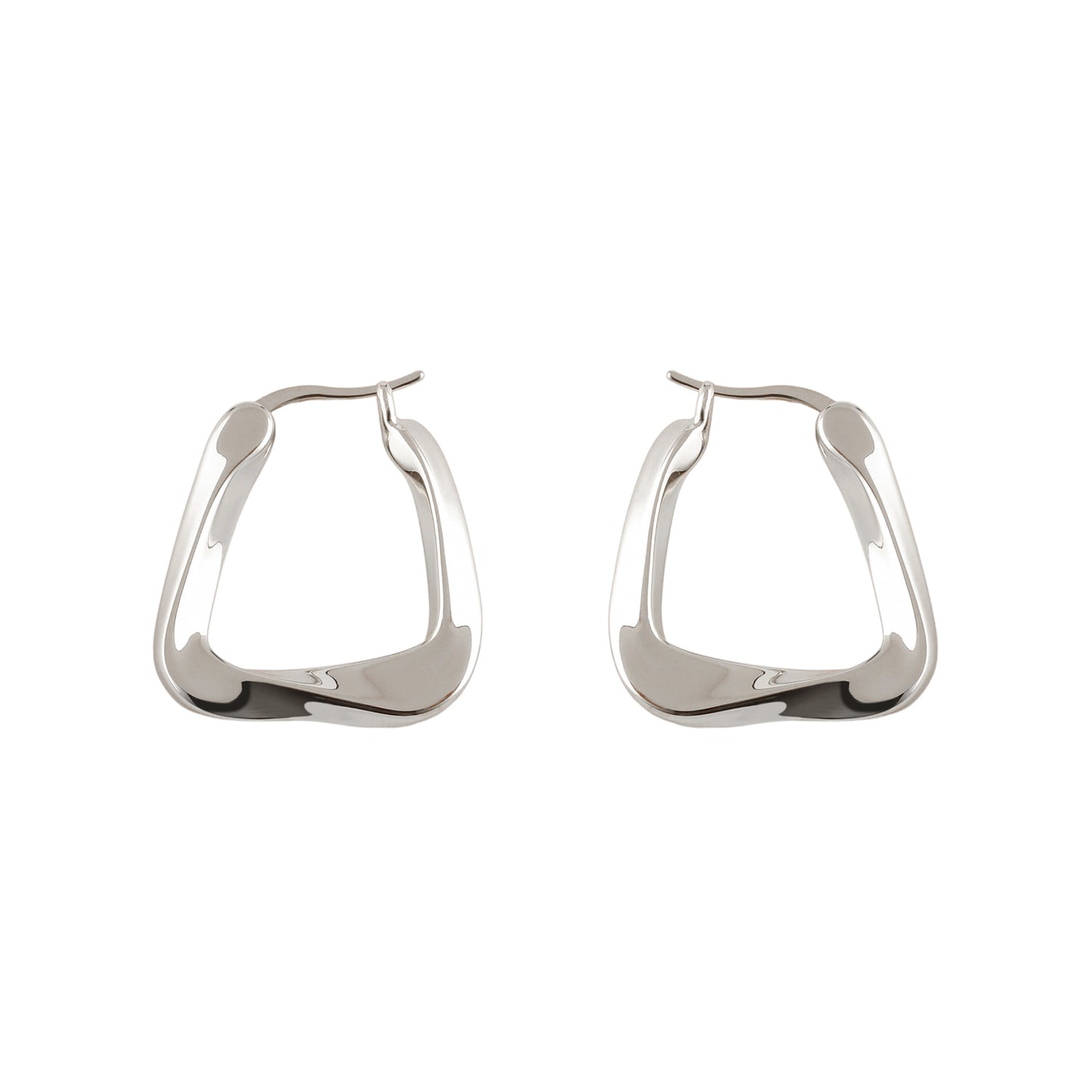 Triangle Hoop Earrings in Silver - toutjewellery