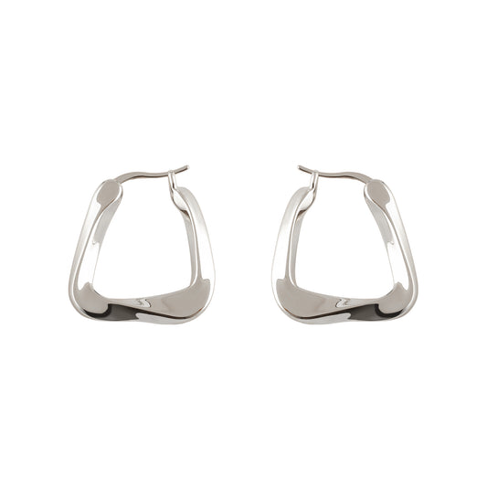 Triangle Hoop Earrings in Silver - toutjewellery