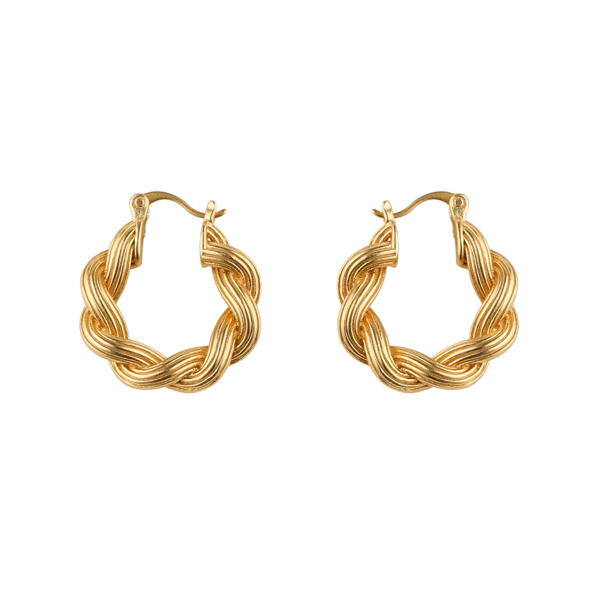 Gold Twisted Hoop Earrings - toutjewellery