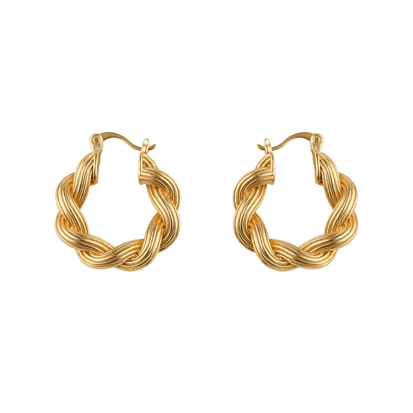 Gold Twisted Hoop Earrings - toutjewellery