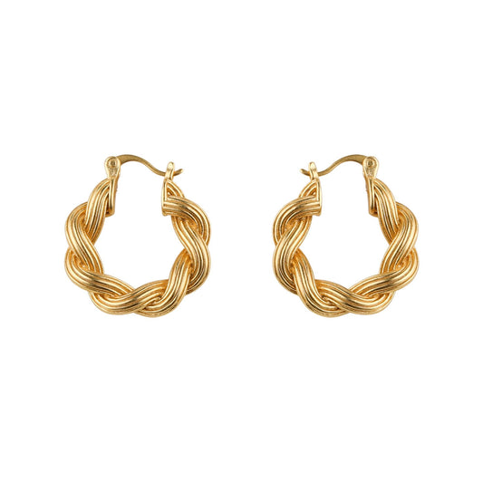 Gold Twisted Hoop Earrings - toutjewellery