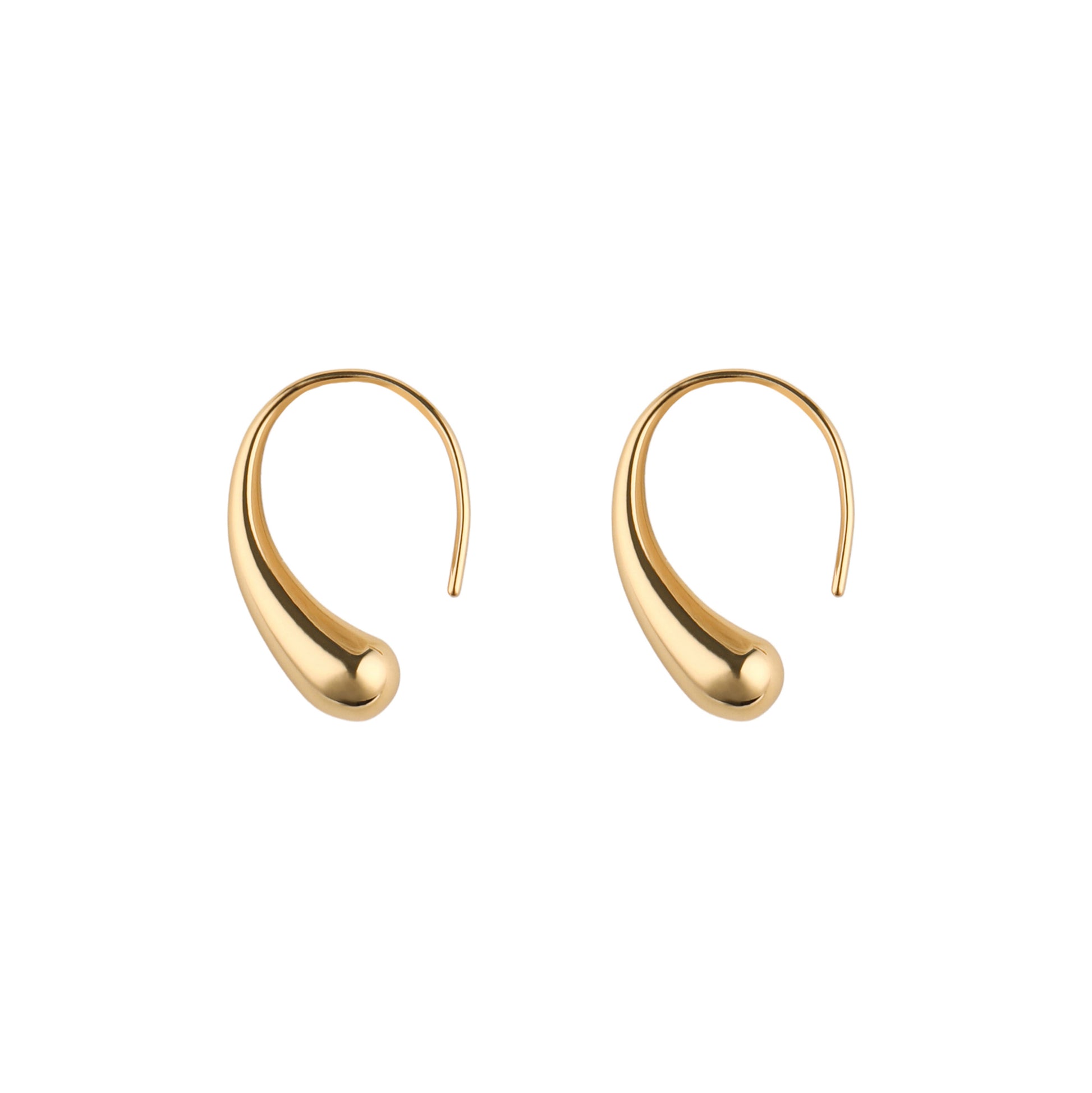 Gold Teardrop Hoop Earrings - toutjewellery