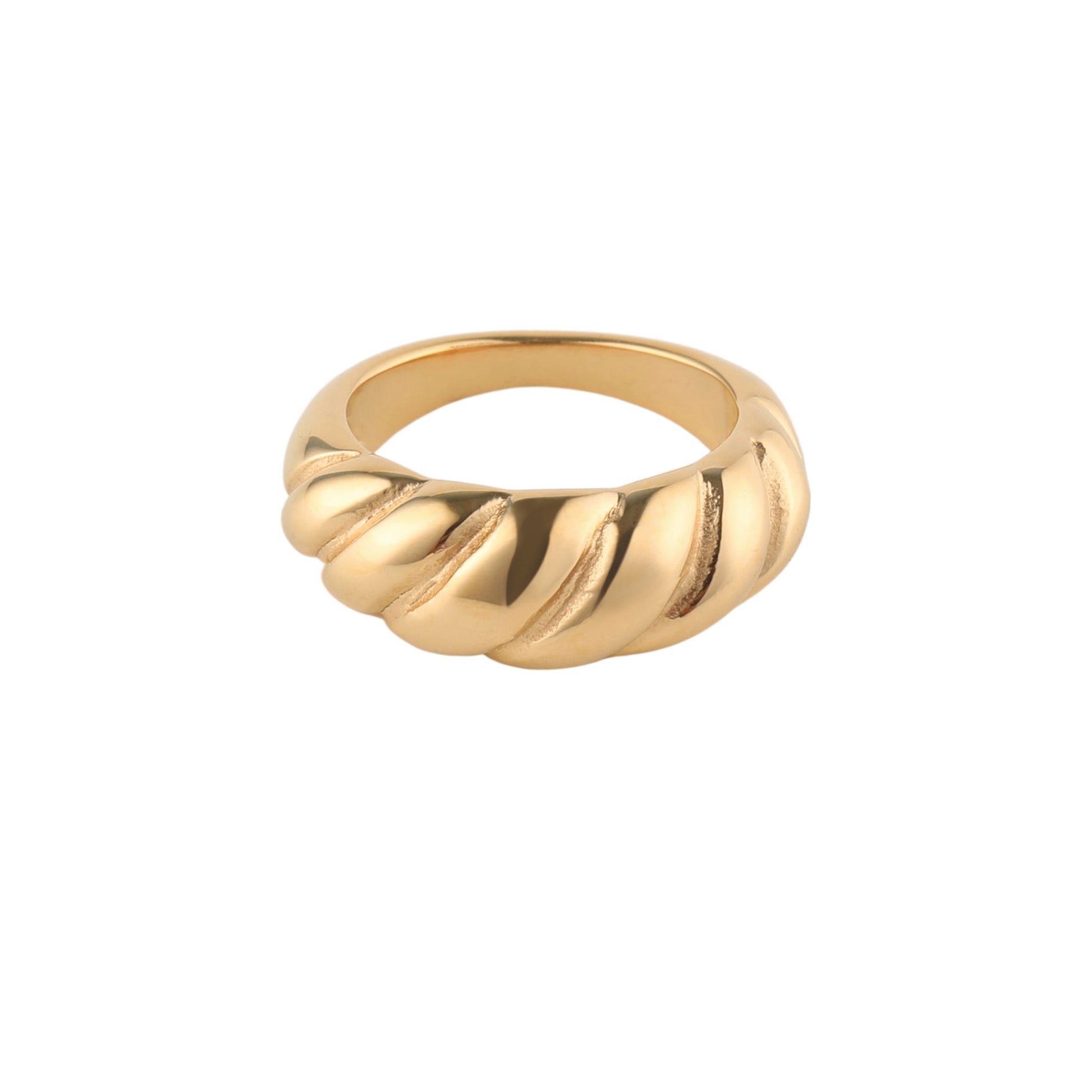 Gold Chunky Croissant Ring - toutjewellery