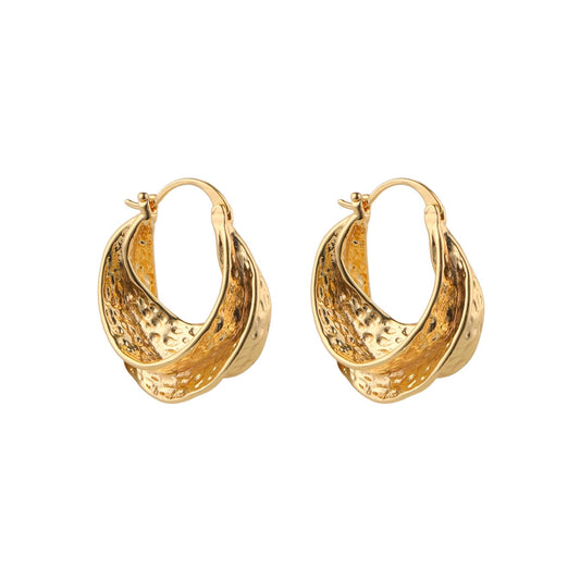 Gold Fulani Irregular Hoop Earrings - toutjewellery