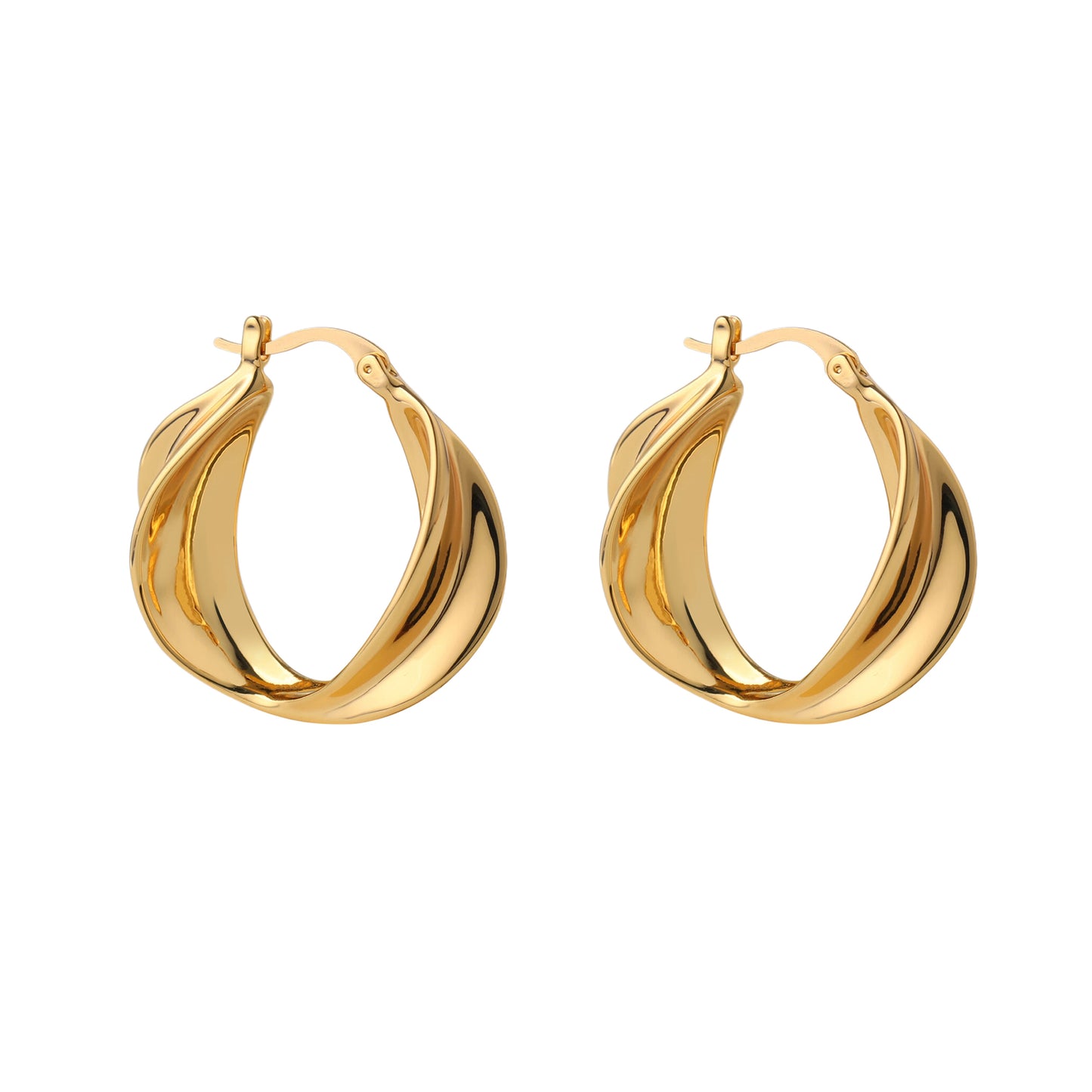 Gold Large Hoop Earrings - toutjewellery