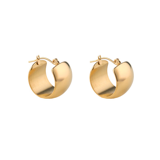 Gold Chunky Large Hoop Earrings - toutjewellery