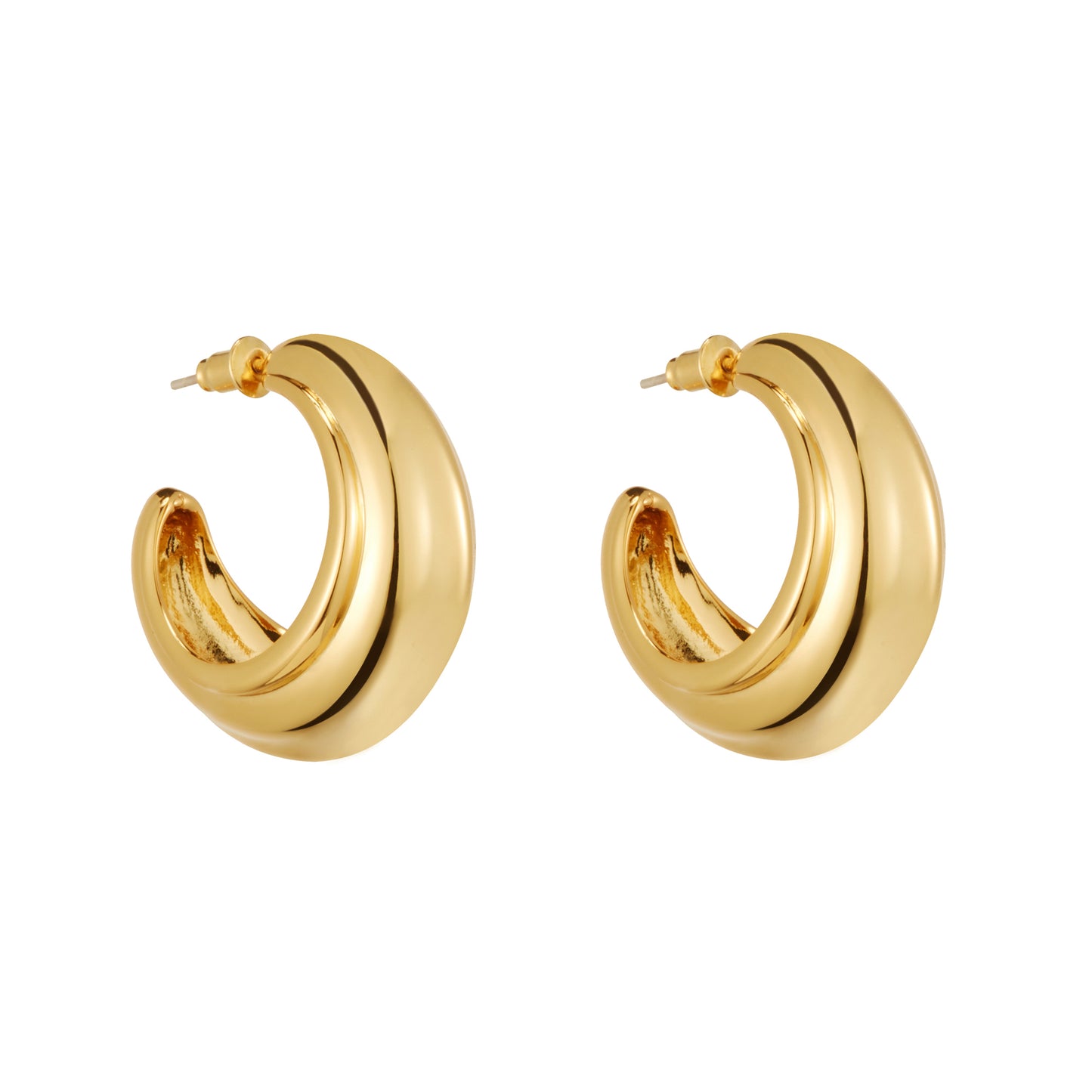 Gold Dome Hoop Earrings - toutjewellery