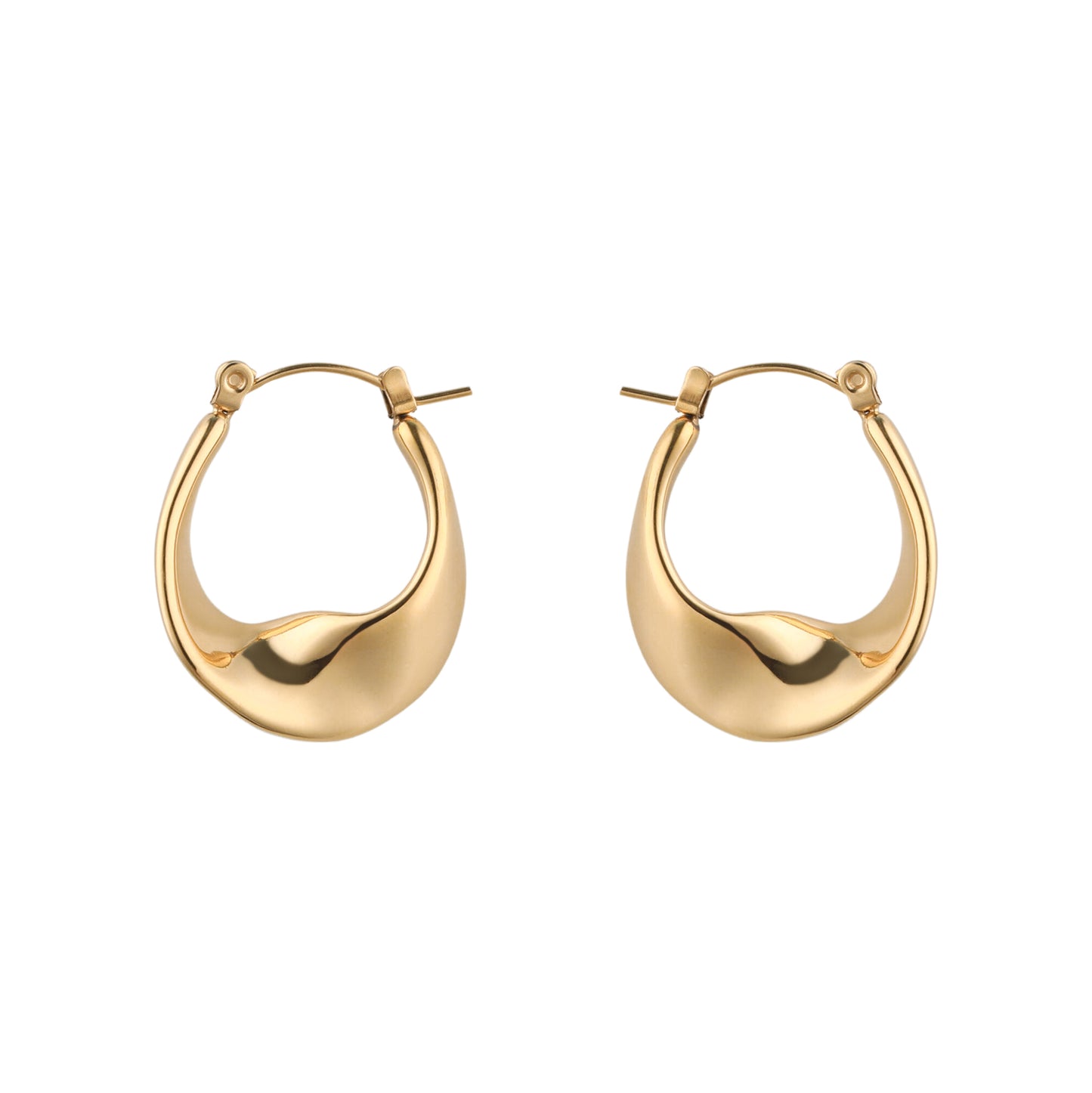 Gold Oval Twisted Hoop Earrings - toutjewellery