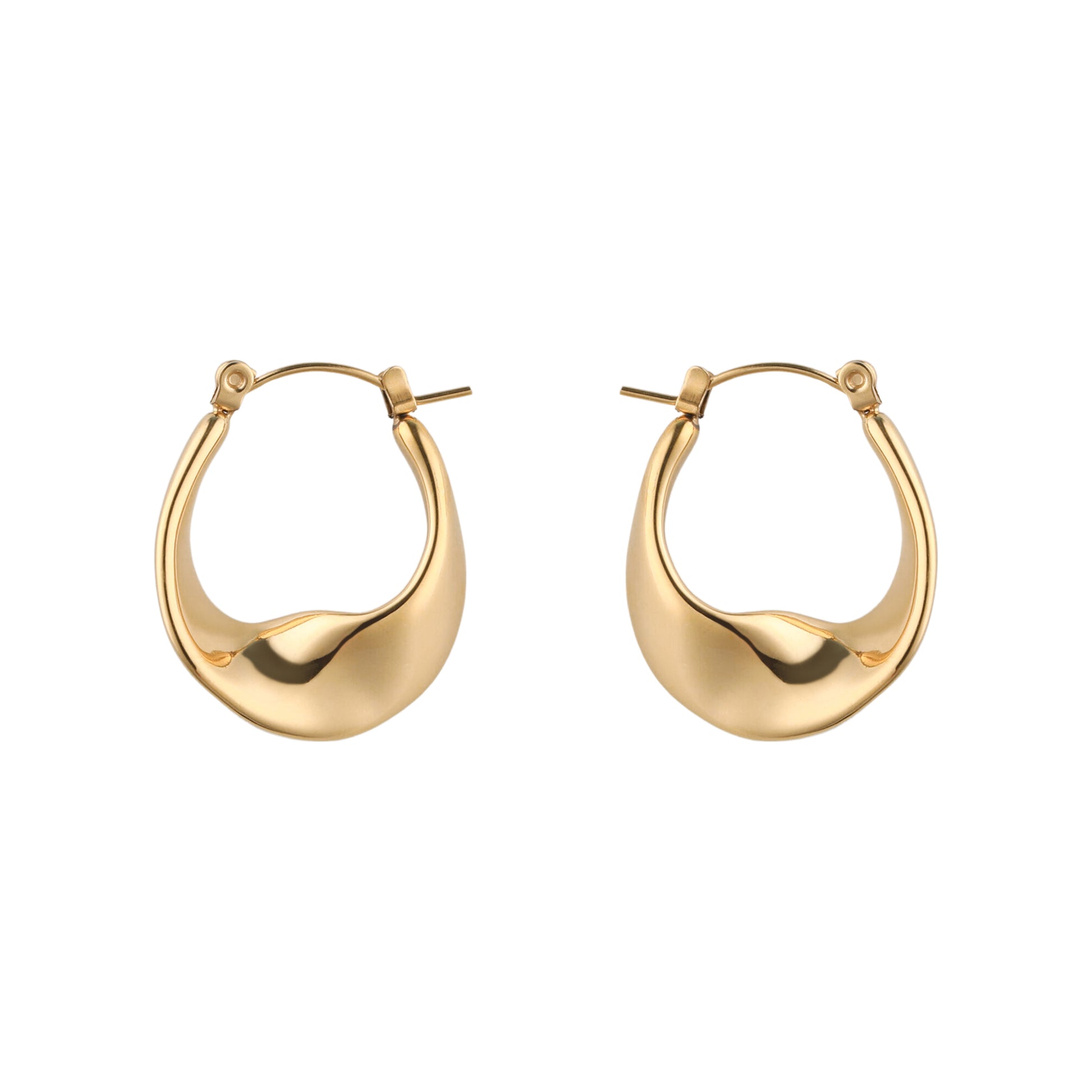 Gold Oval Twisted Hoop Earrings - toutjewellery