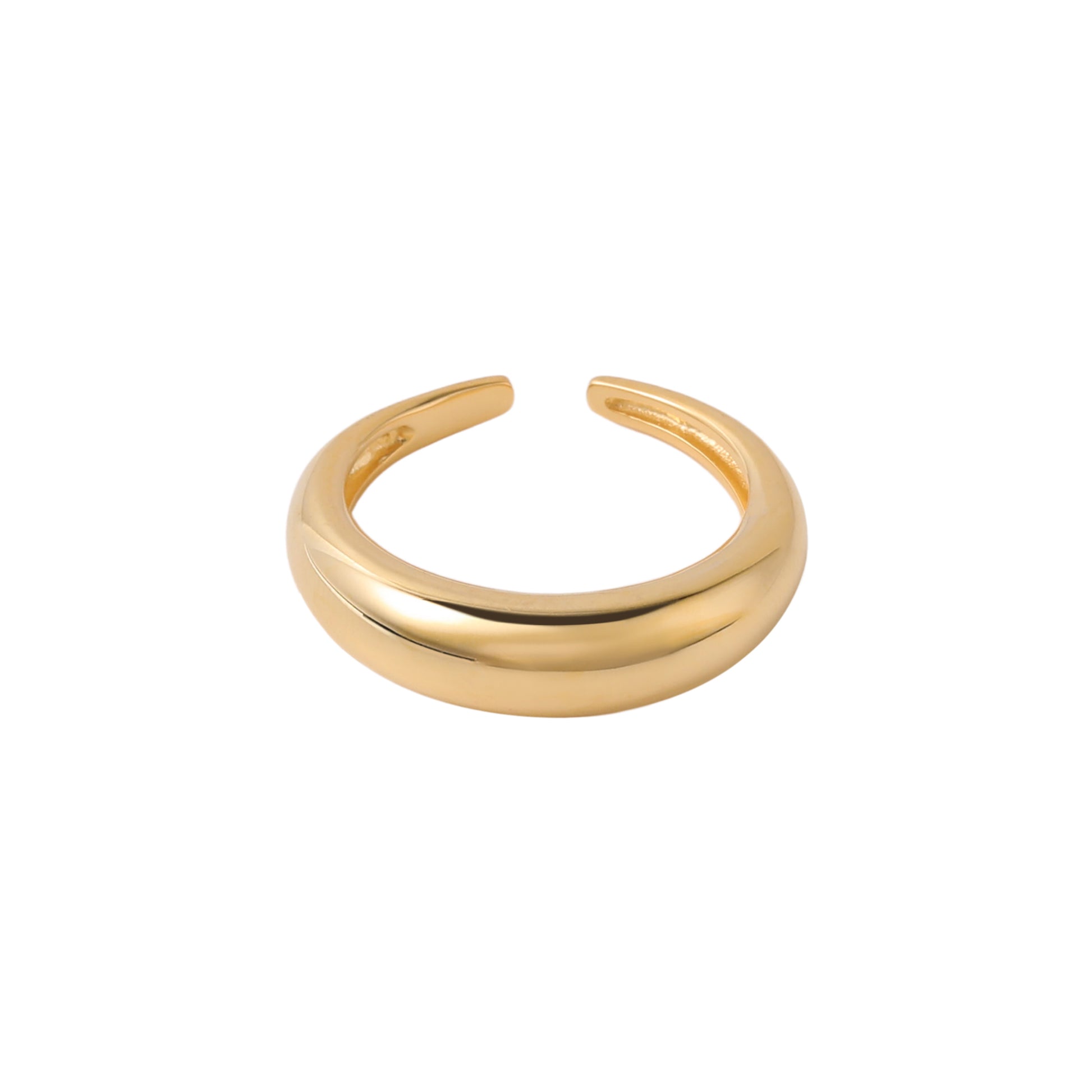 Gold Plain Dome Open Ring - toutjewellery