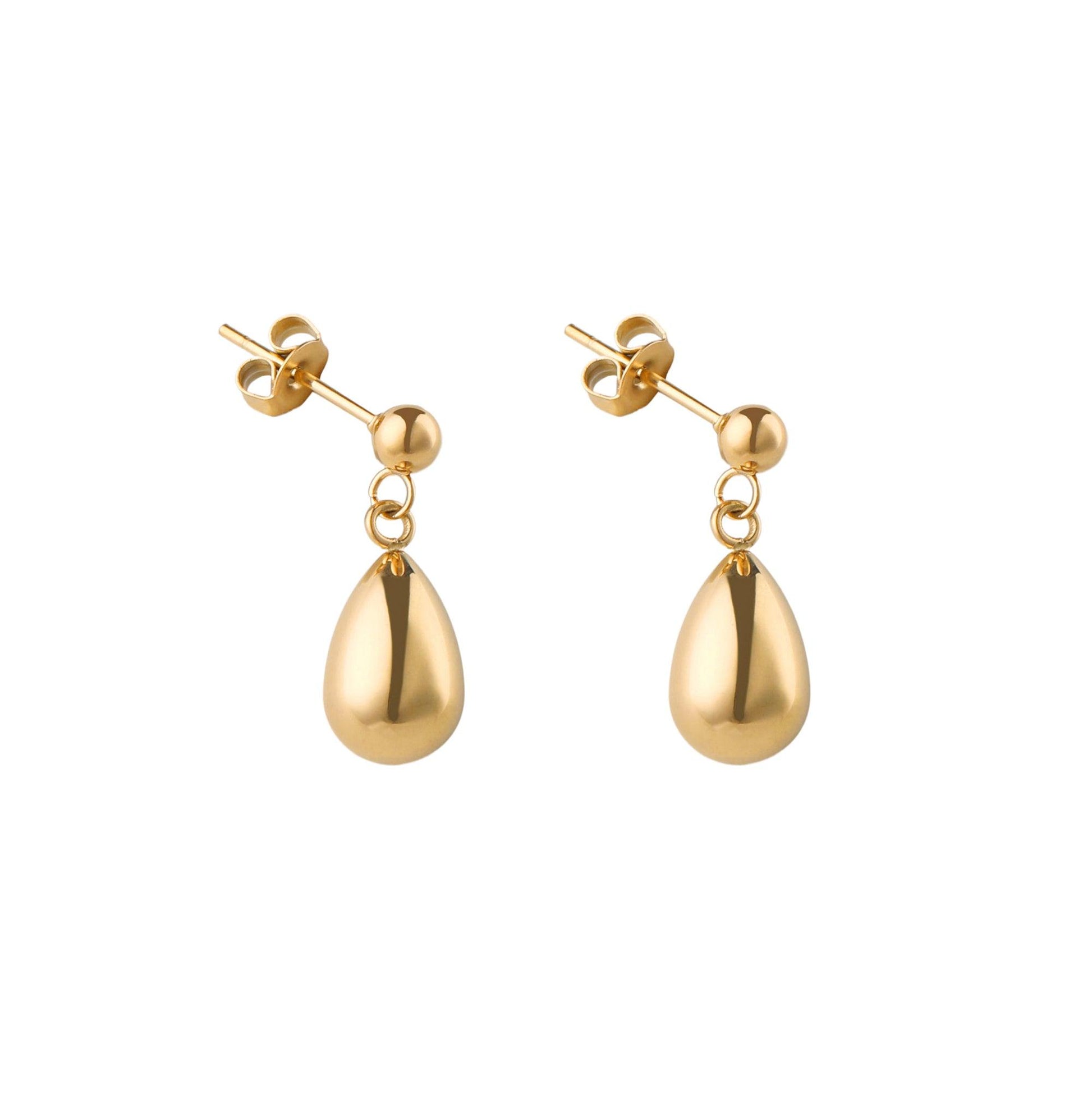 Gold Teardrop Dangle Earrings - toutjewellery