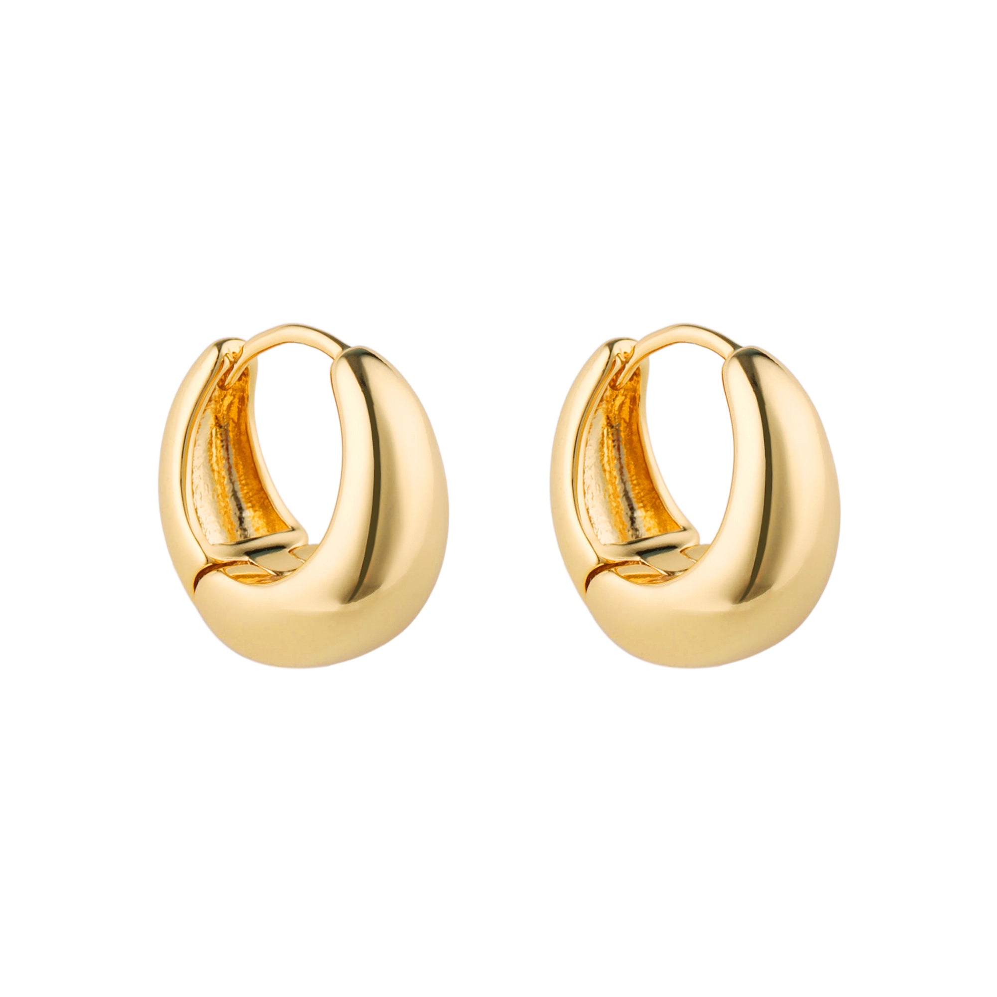 Small gold hinged hot sale hoop earrings