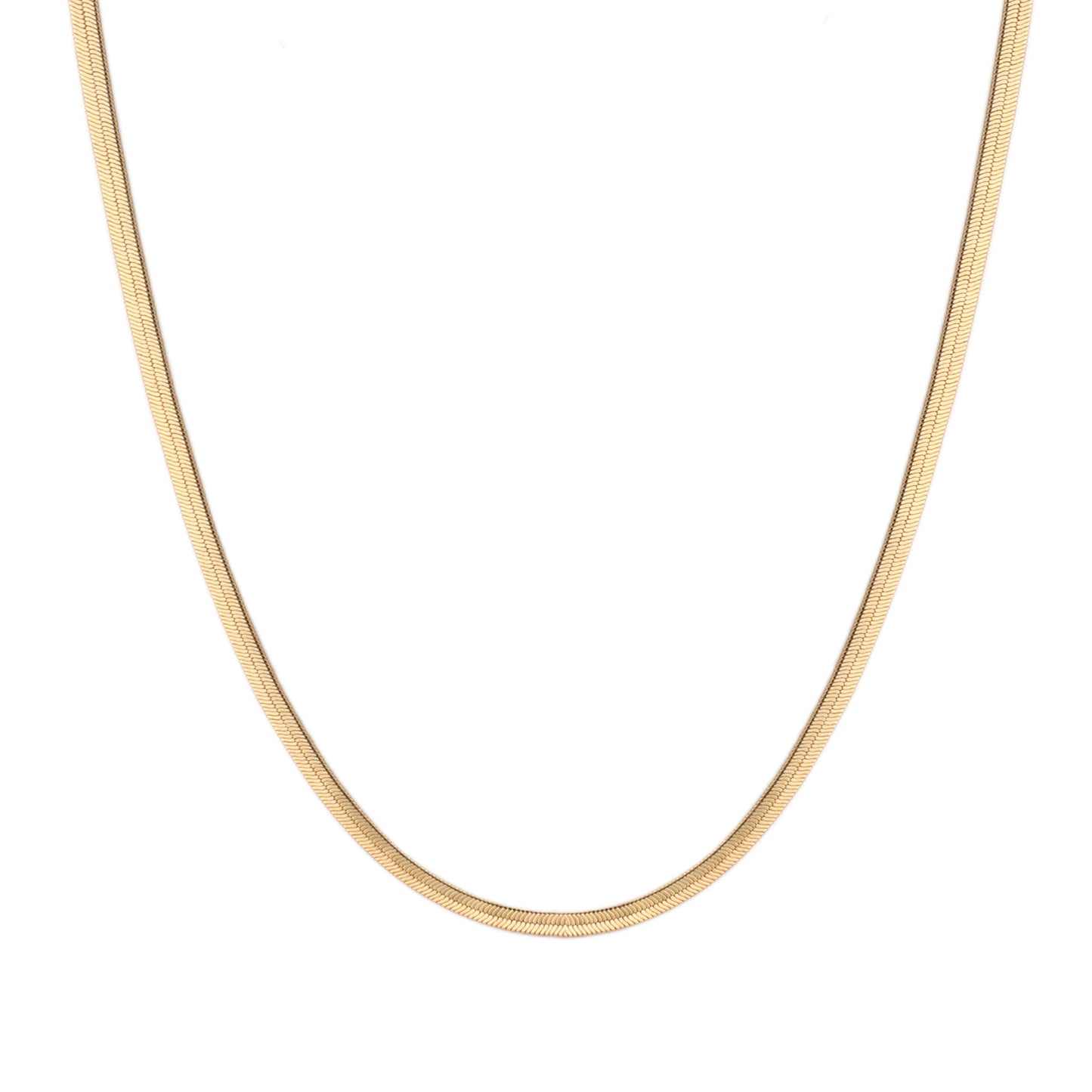 Herringbone Flat Chain Necklace in Gold - toutjewellery