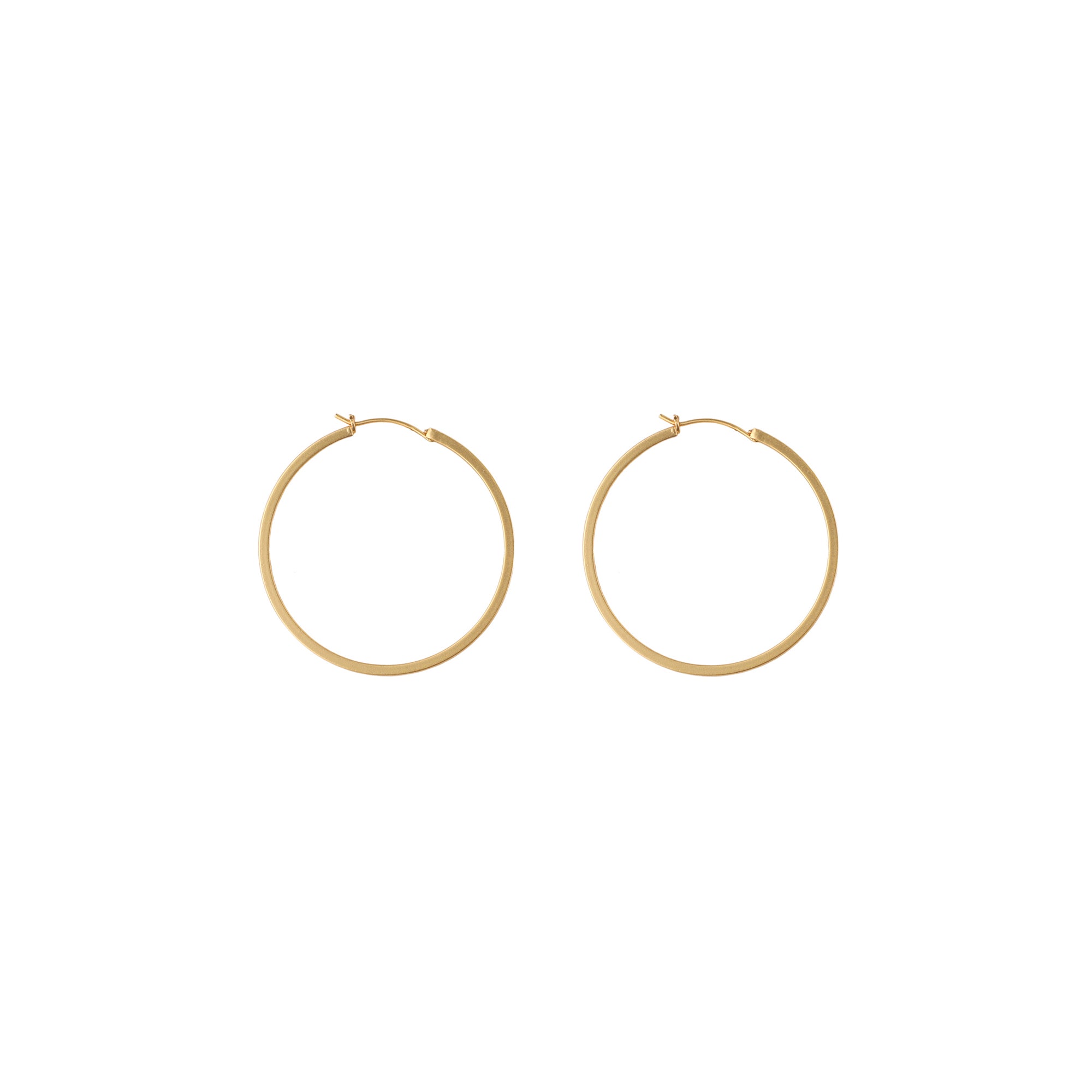 Gold Small Flat Hoop Earrings - toutjewellery