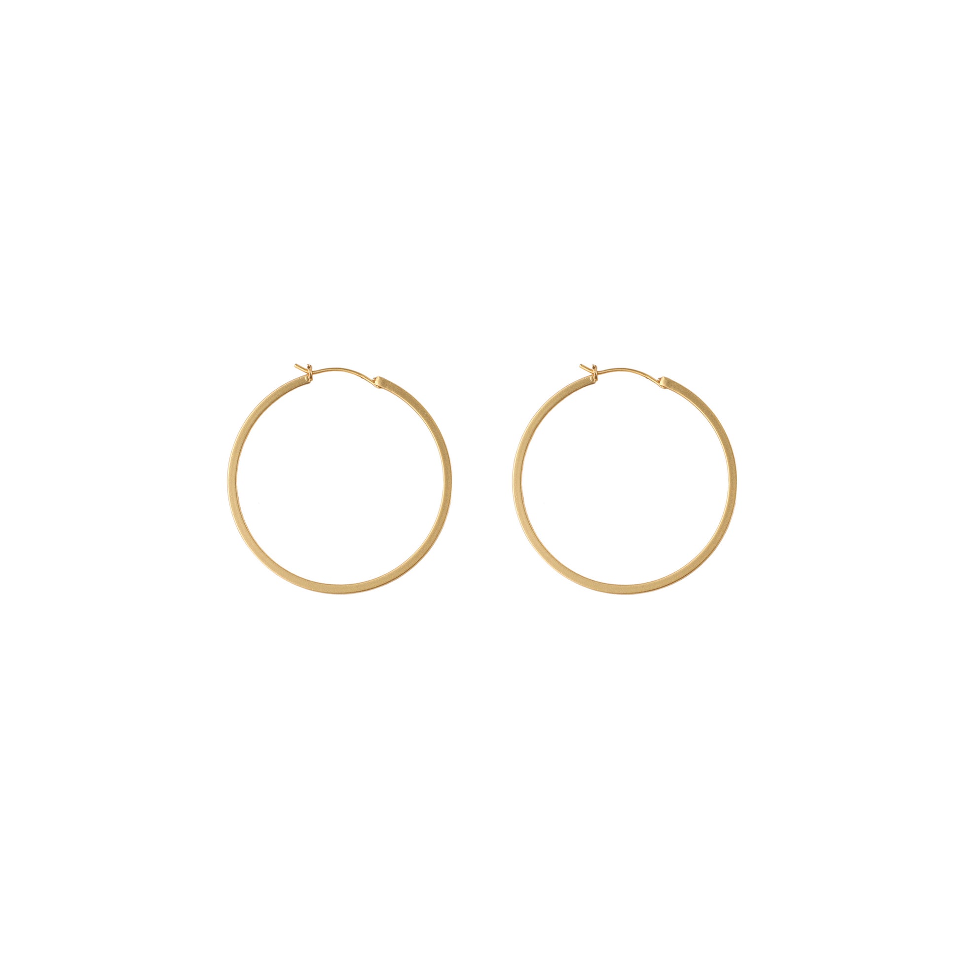 Gold Small Flat Hoop Earrings - toutjewellery