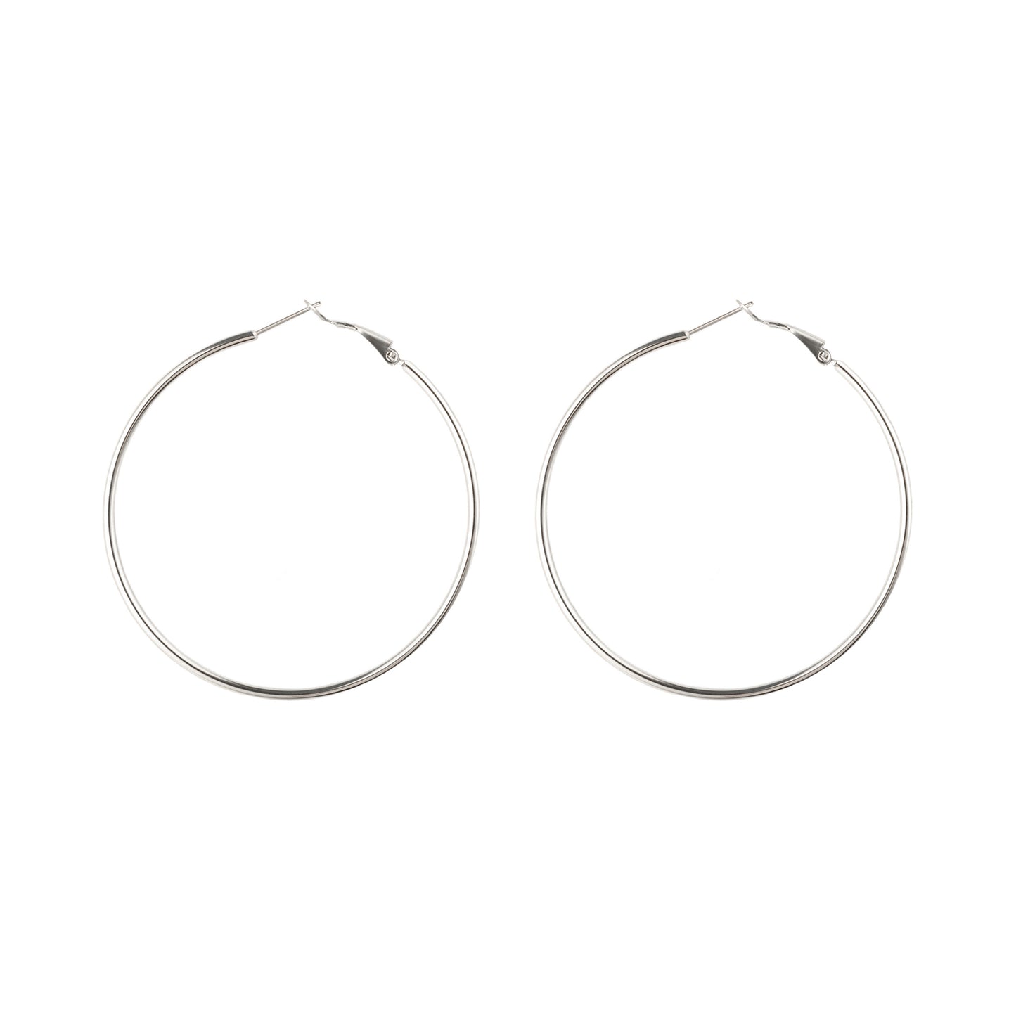 Oversized Thin Hoop Earrings in Silver - toutjewellery