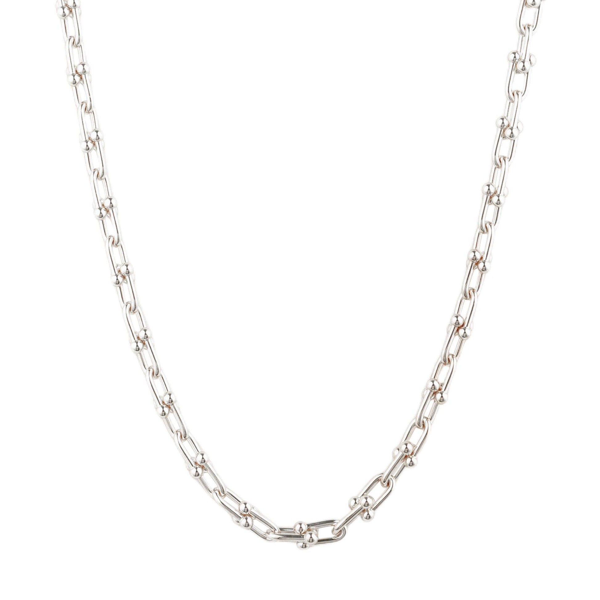 Chunky U Link Chain Necklace in Silver - toutjewellery