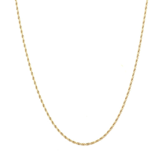 2mm Gold Rope Chain Necklace - toutjewellery