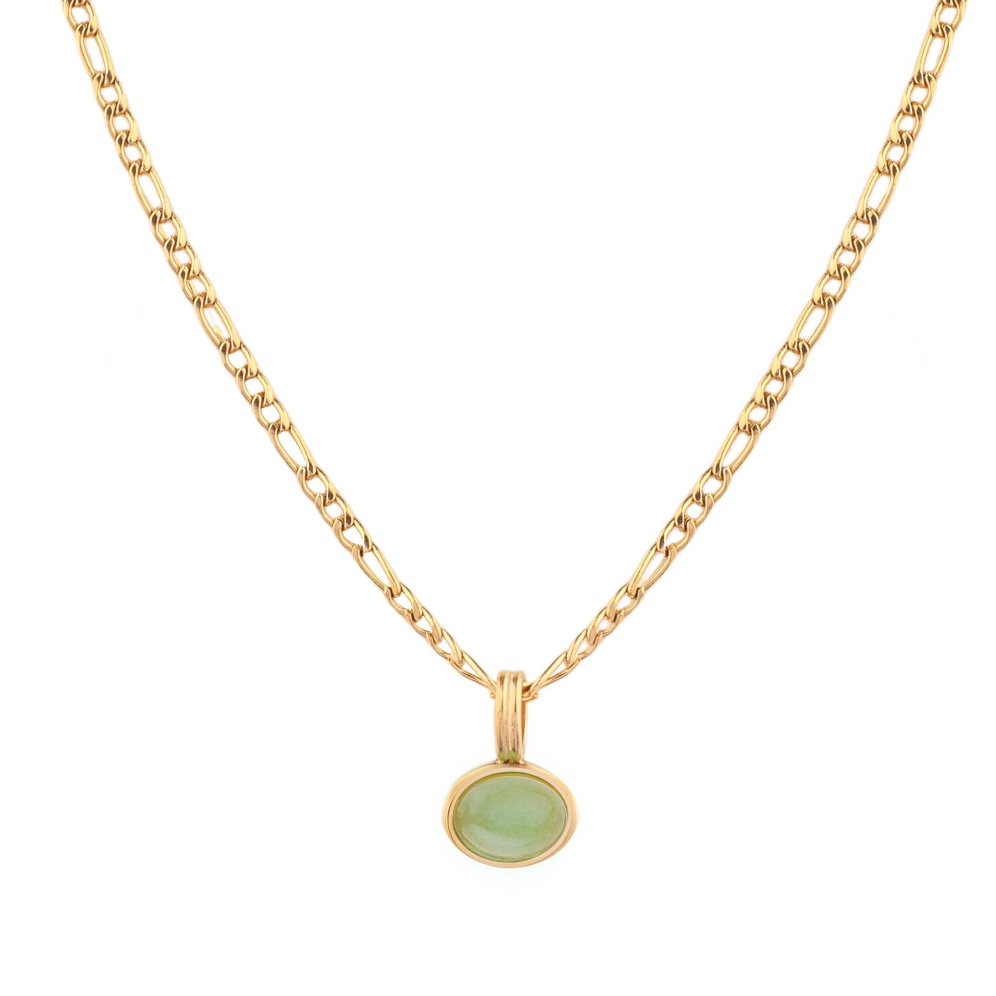 Emerald Green Pendant Necklace in Gold - toutjewellery