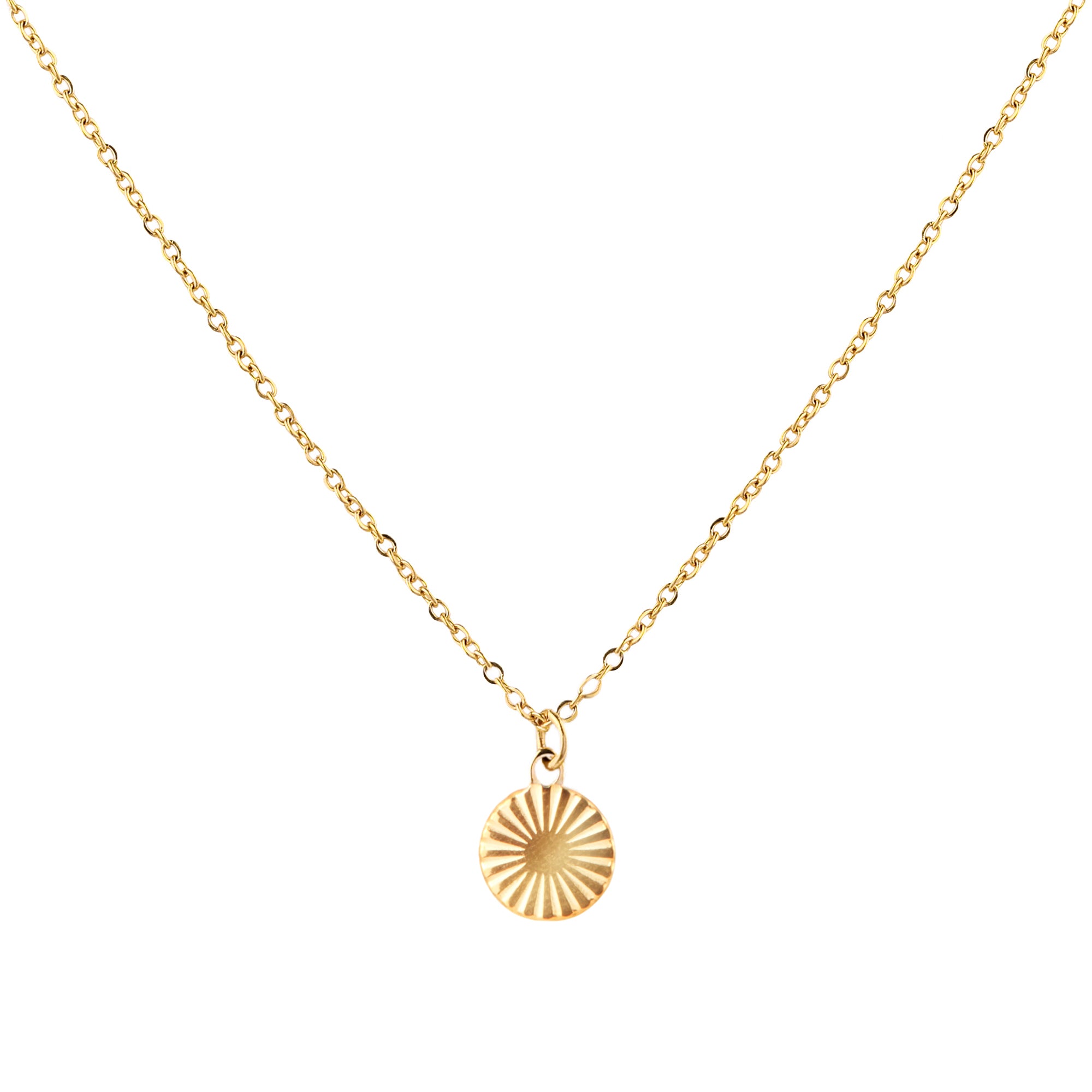 Gold Sunburst Pendant Necklace - toutjewellery