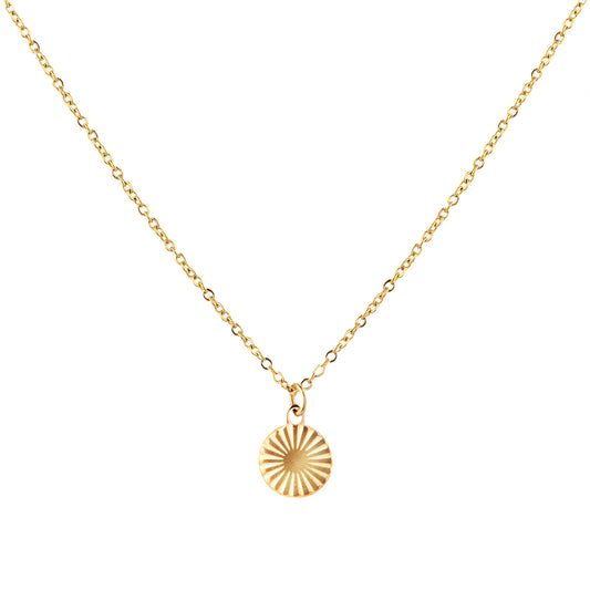 Gold Sunburst Pendant Necklace - toutjewellery