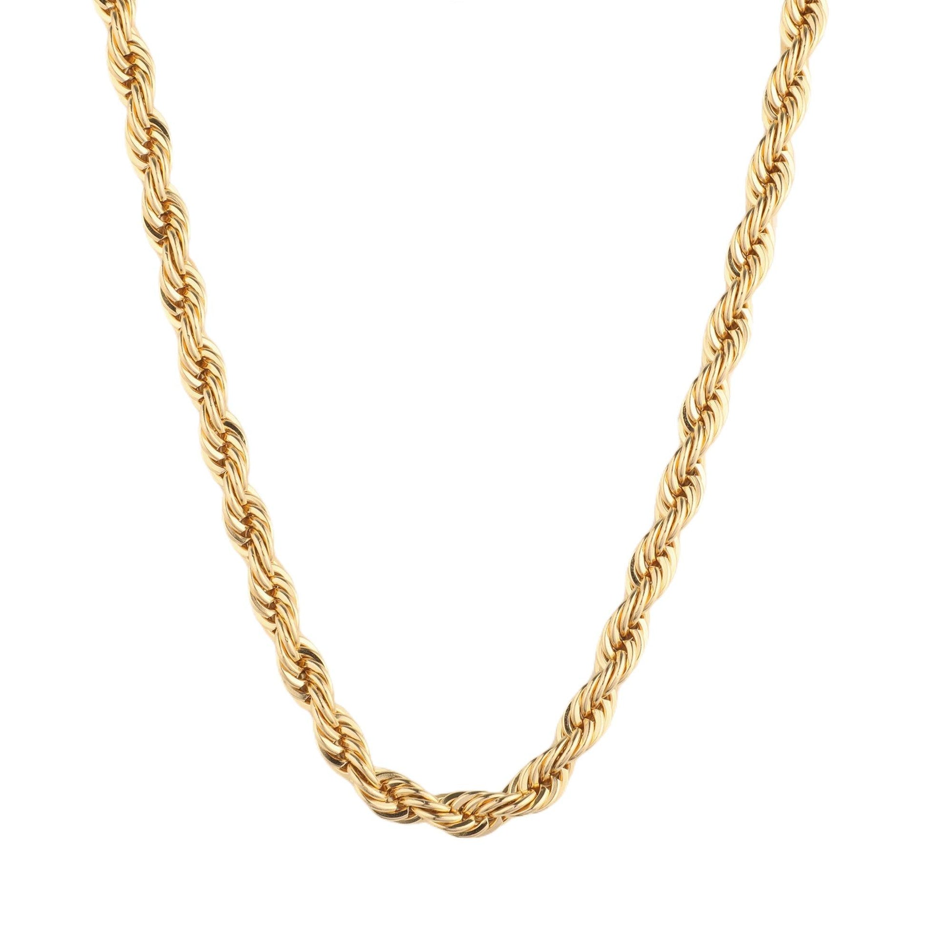 8mm Gold Rope Chain Necklace - toutjewellery