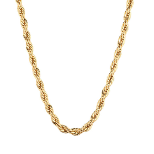 8mm Gold Rope Chain Necklace - toutjewellery