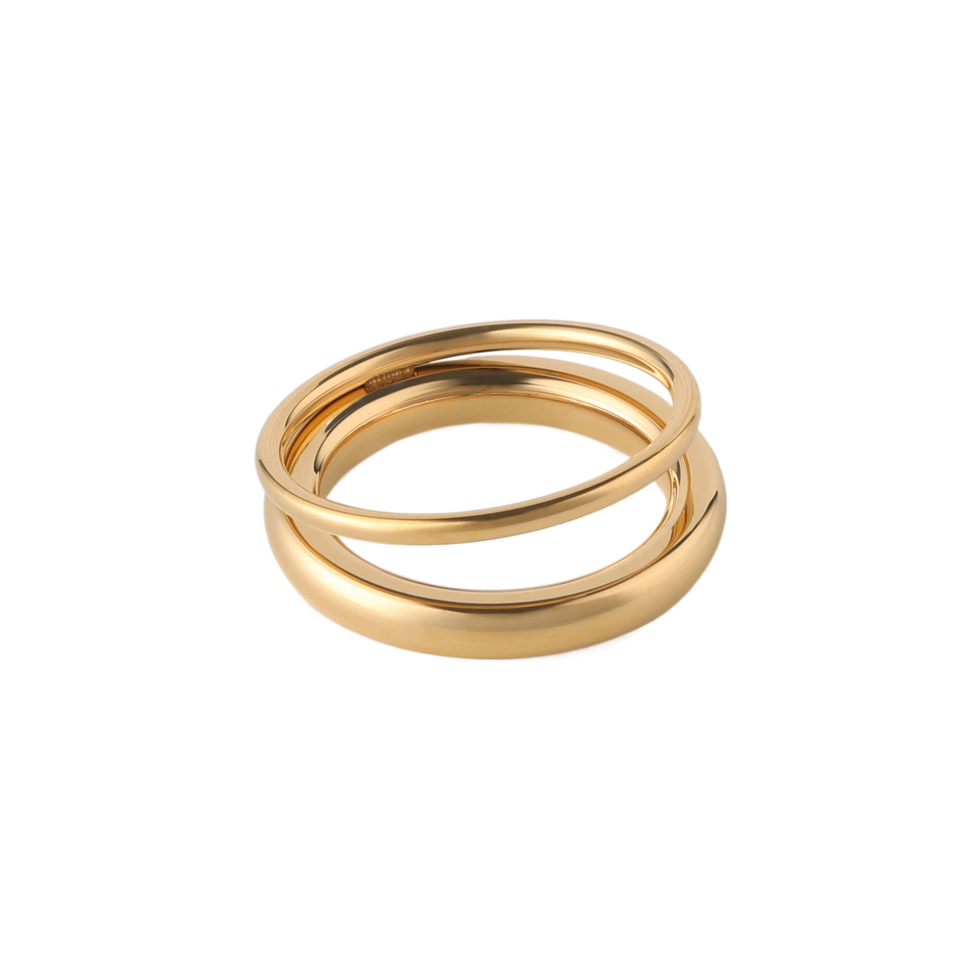 Gold Double Banded Ring - toutjewellery