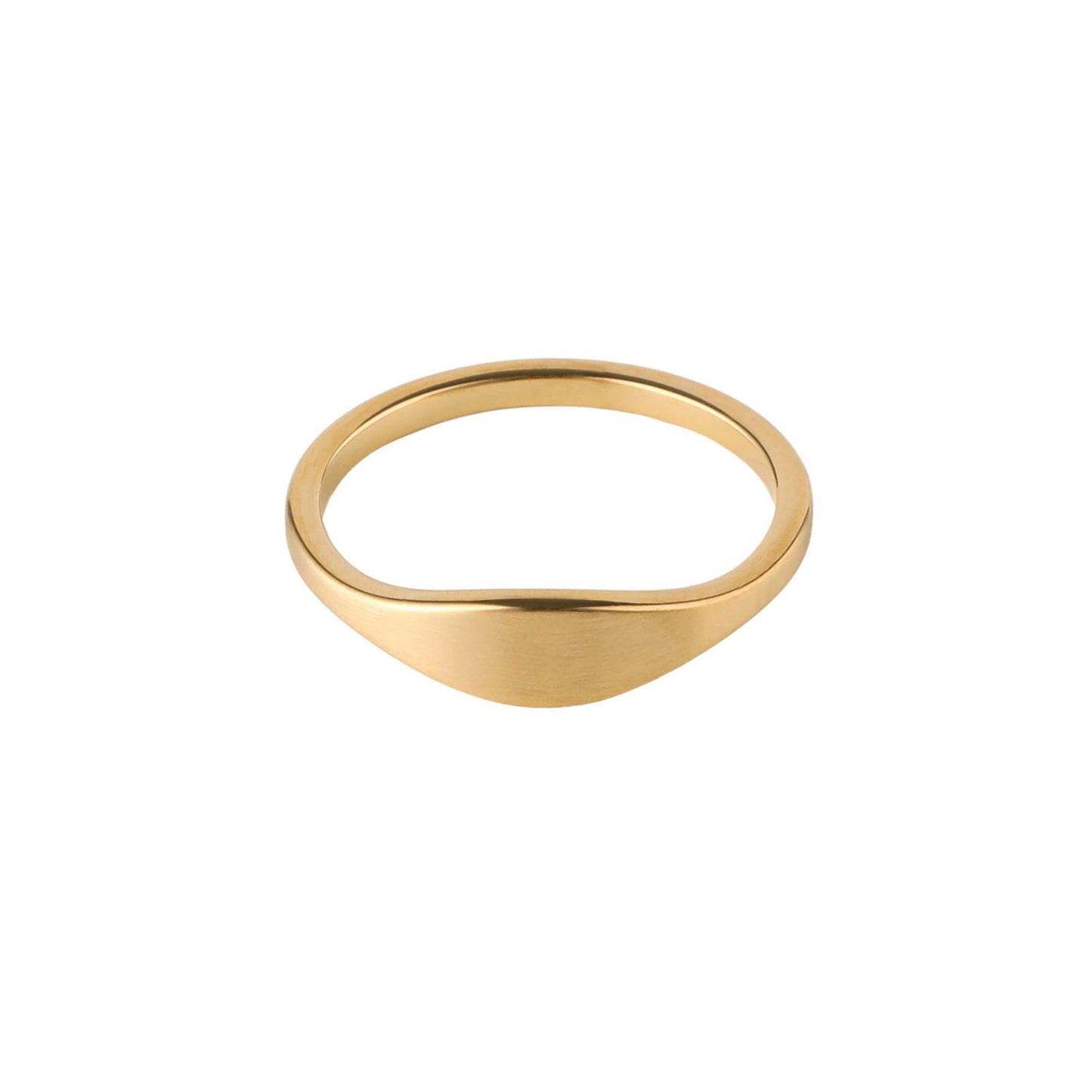 Gold Matte Signet Ring - toutjewellery