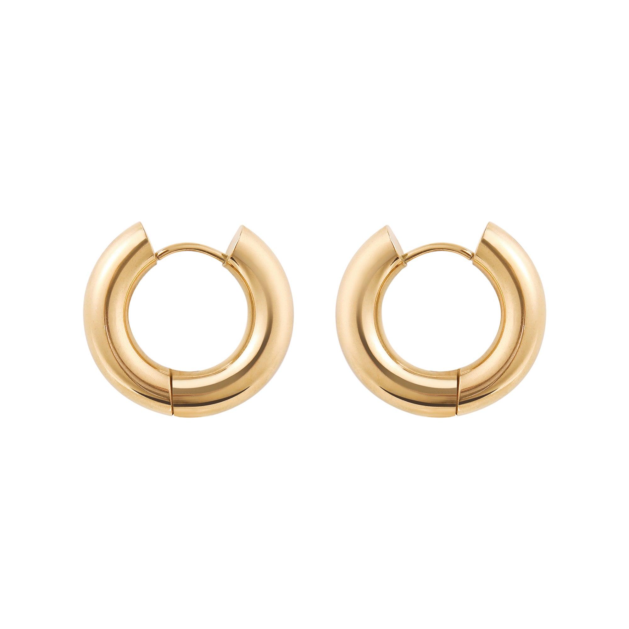 Essential Chubby Hoop Earrings in Gold - toutjewellery