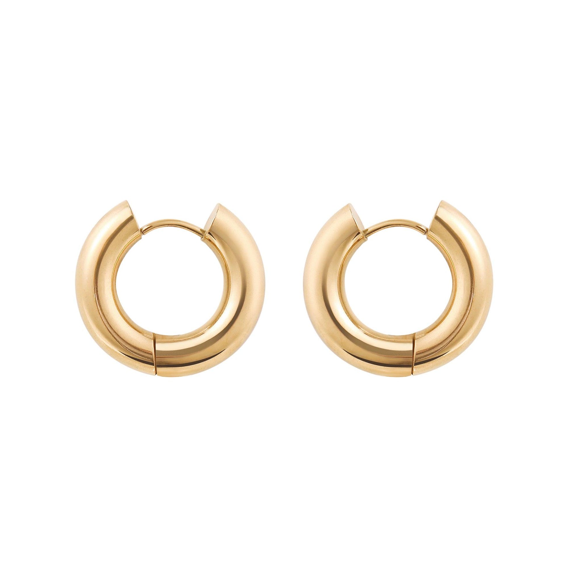 Essential Chubby Hoop Earrings in Gold - toutjewellery