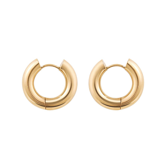 Essential Chubby Hoop Earrings in Gold - toutjewellery