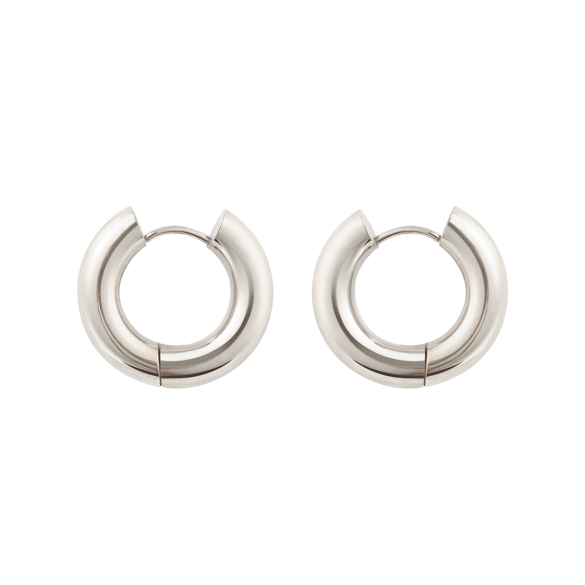 Essential Chubby Hoop Earrings in Silver - toutjewellery