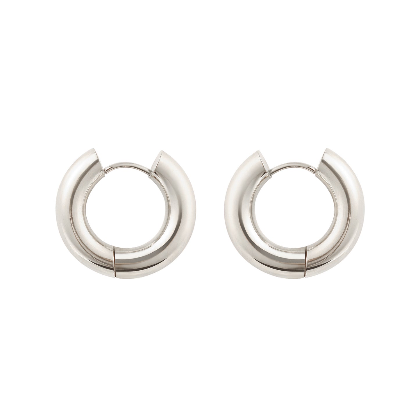 Essential Chubby Hoop Earrings in Silver - toutjewellery