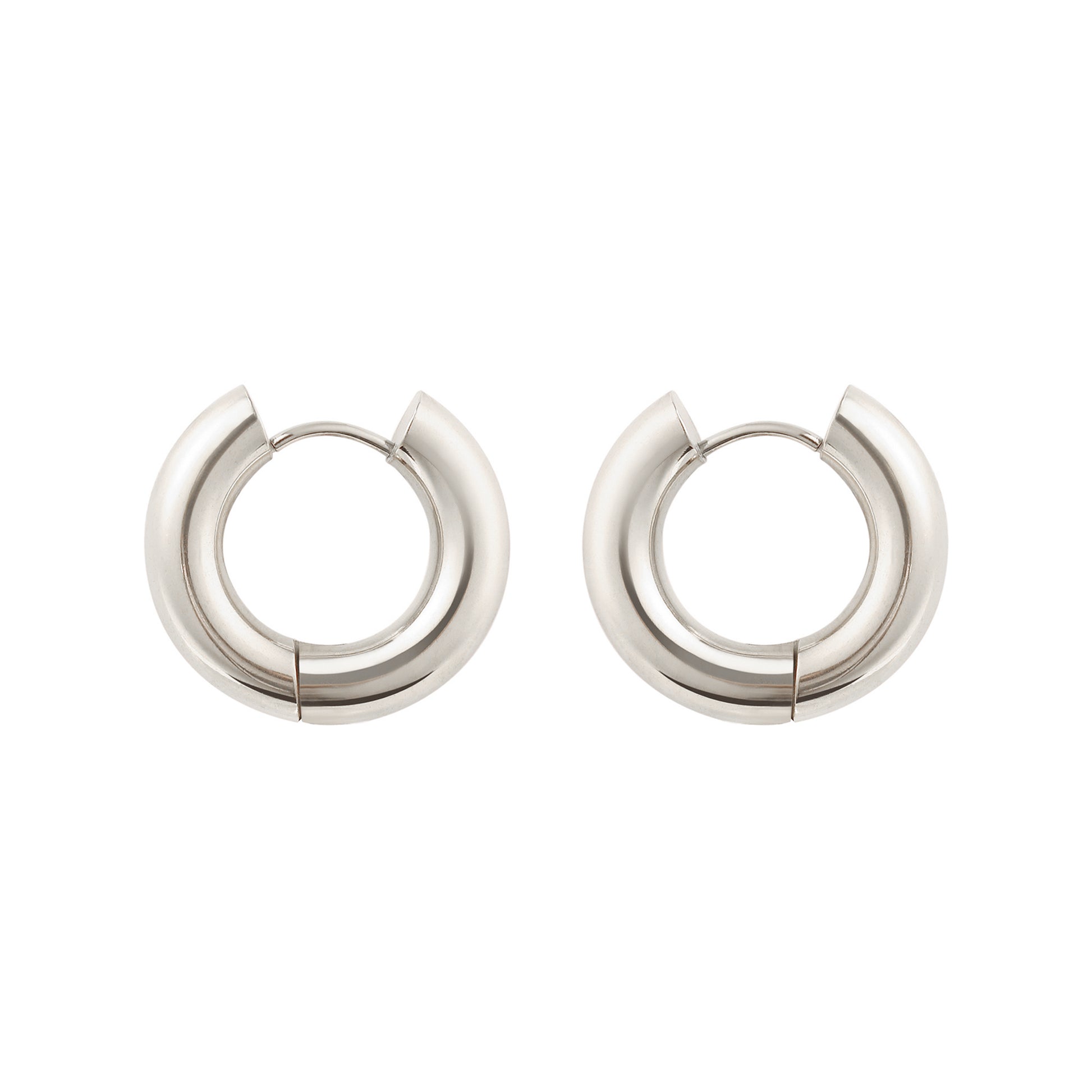 Essential Chubby Hoop Earrings in Silver - toutjewellery