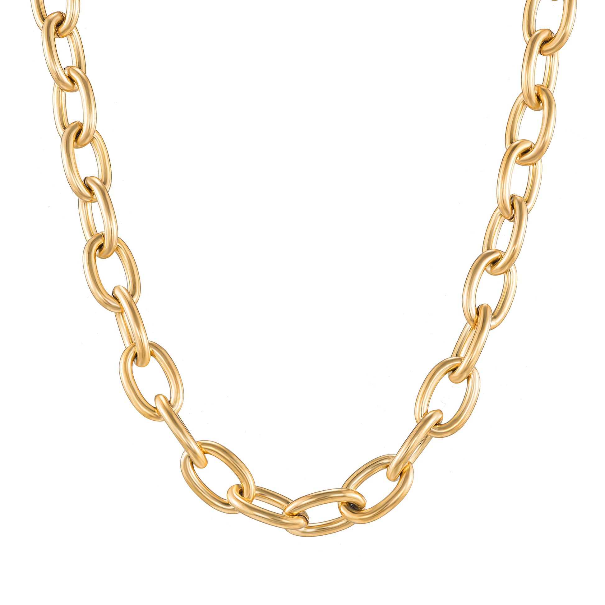 Chunky Link Gold T-bar Necklace - toutjewellery