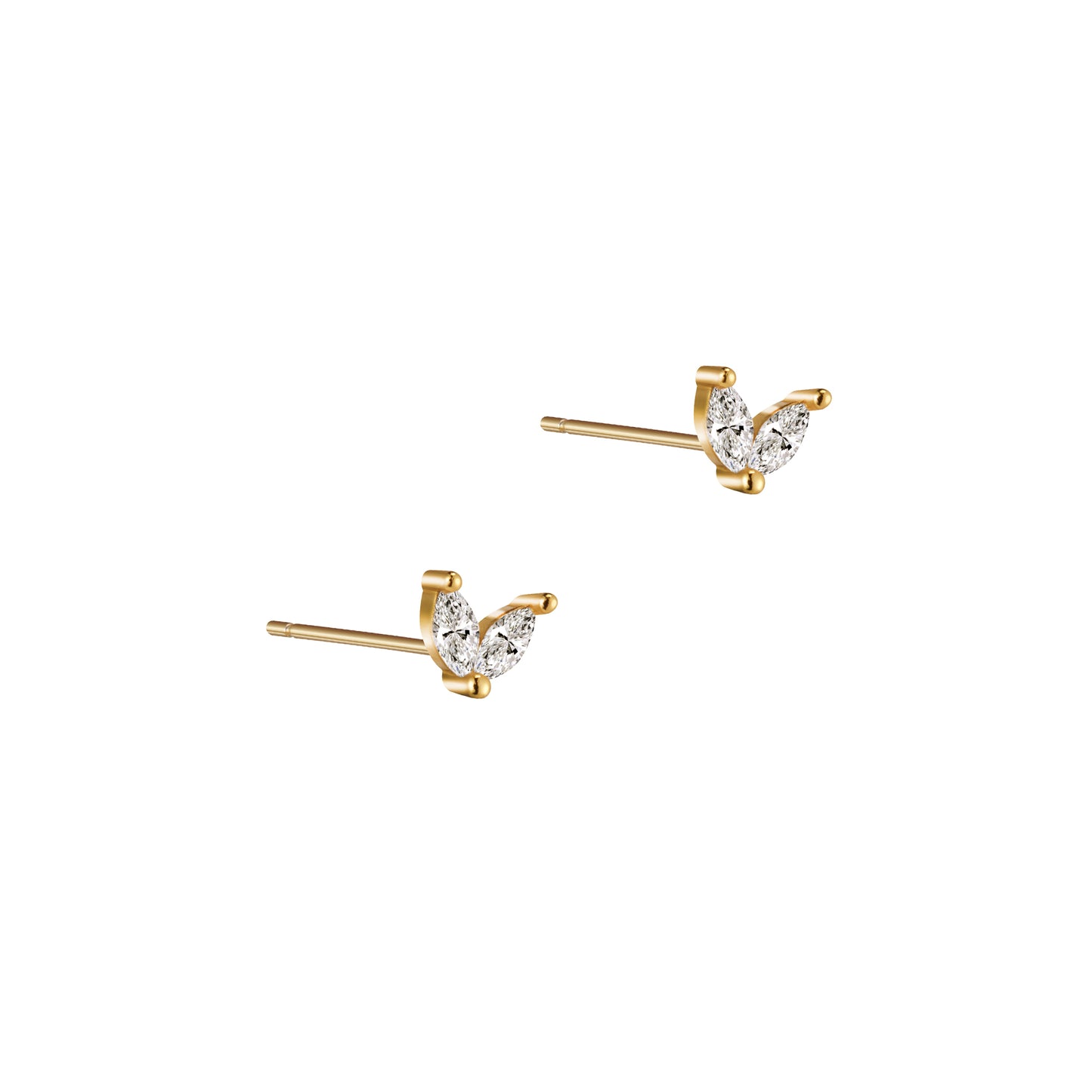 Tiny Crystal Stud Earrings in Gold - toutjewellery