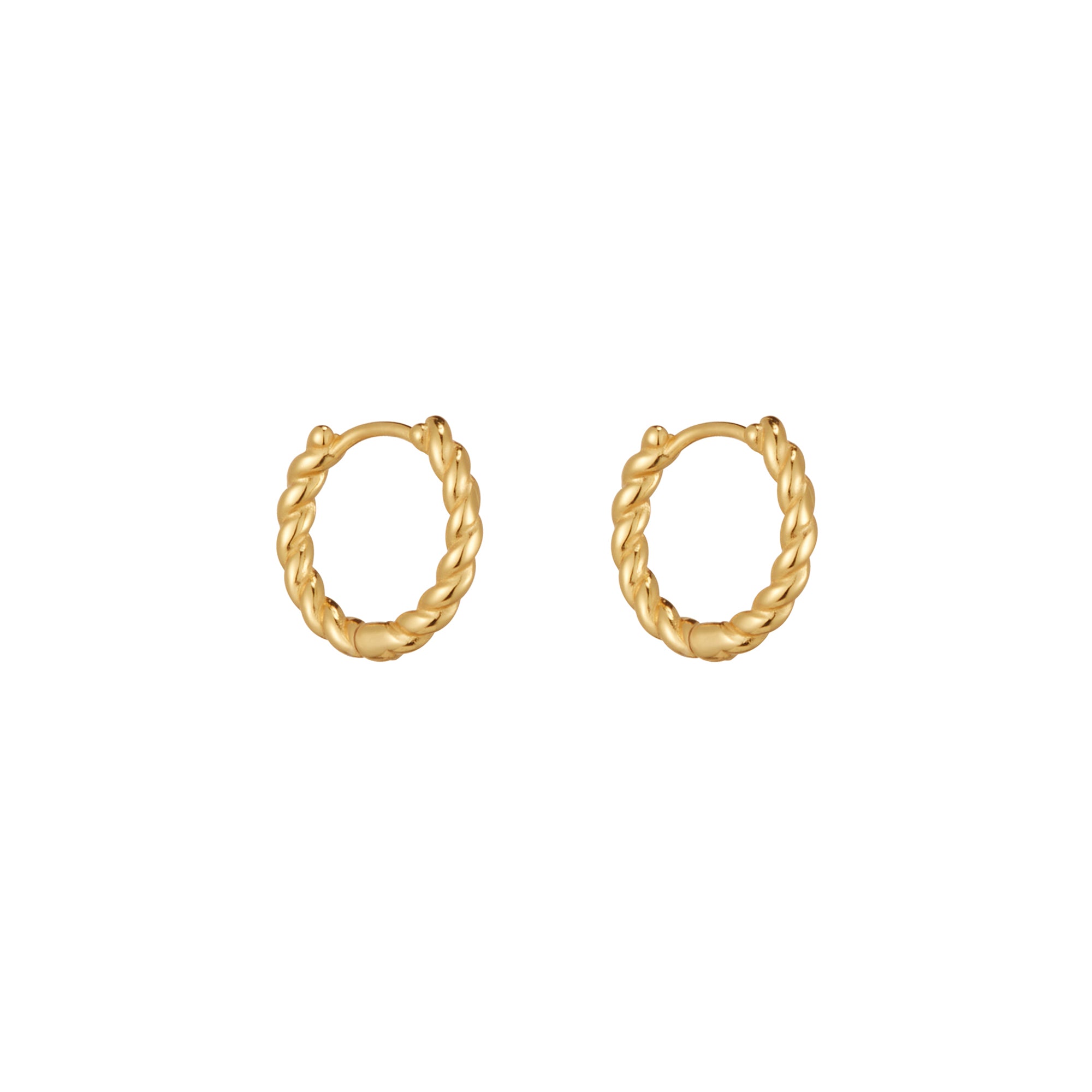 Braided Huggie Earrings in Gold - toutjewellery