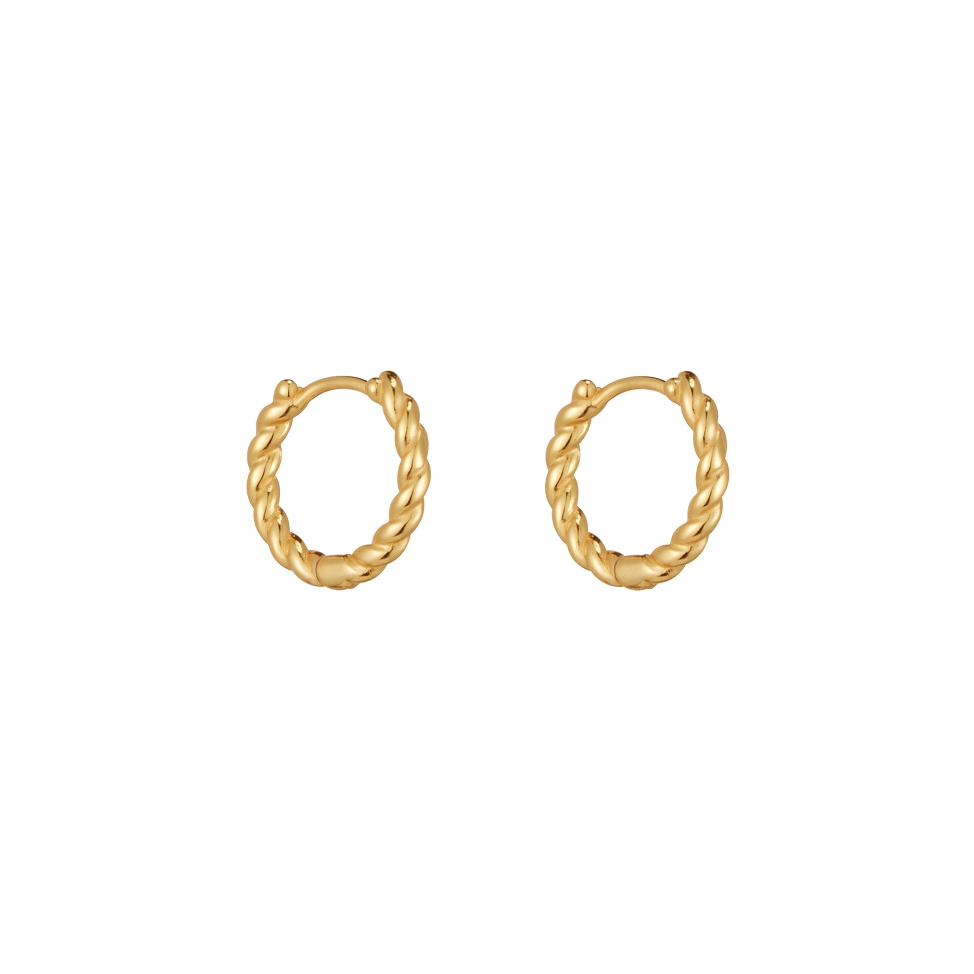 Braided Huggie Earrings in Gold - toutjewellery